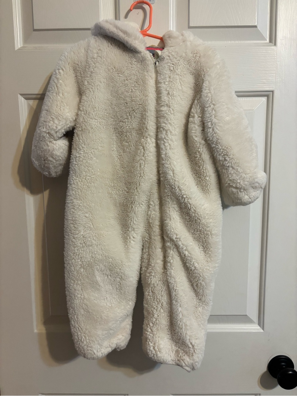 Cozy Cream Plush Baby One-Piece Winter Suit